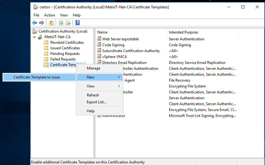 Figure 4 - Certificate to Issue